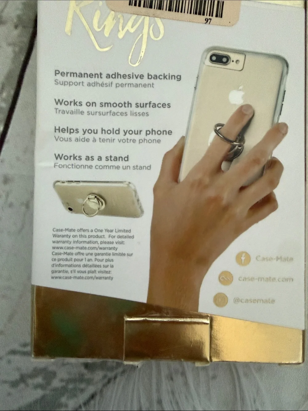 case-mate Gold Rotating Phone Ring Holder